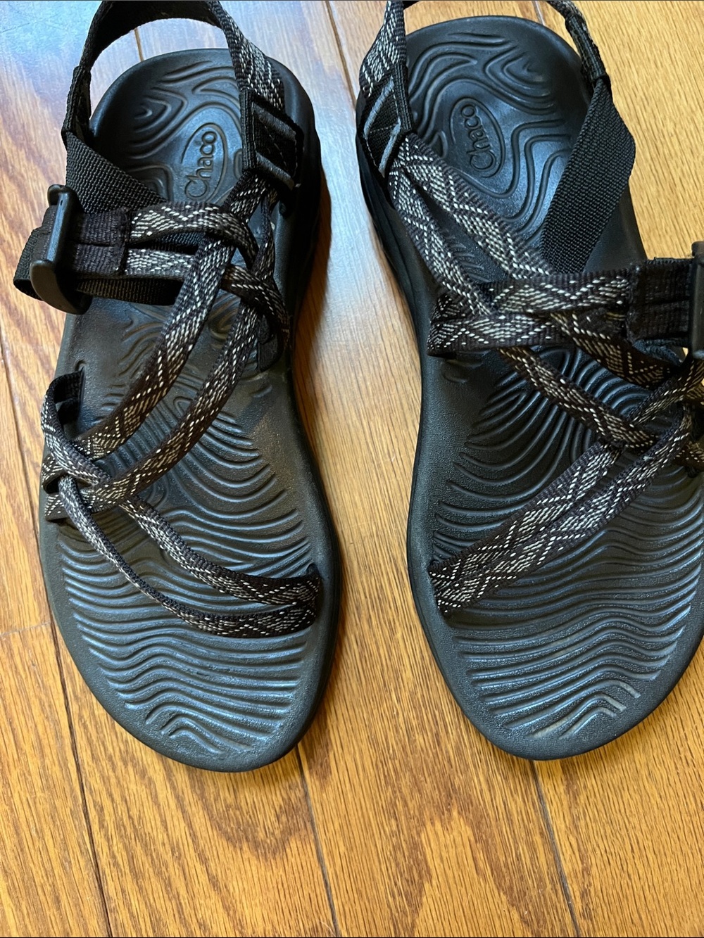 Chaco Women's Z/Cloud Sandal in Black with Gray Webbing
